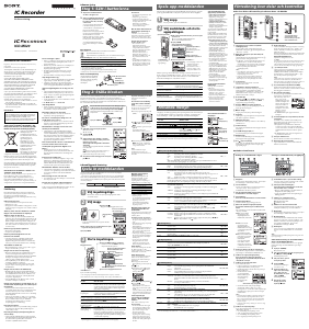 Bruksanvisning Sony ICD-MX20 Diktafon