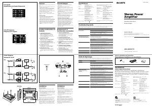 Mode d’emploi Sony XM-4060GTX Amplificateur de voiture