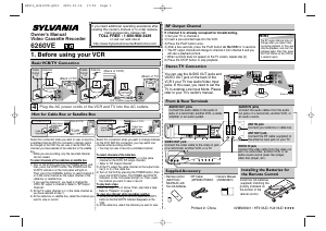 Handleiding Sylvania 6260VE Videorecorder