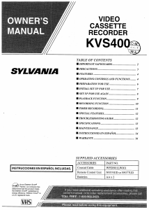 Manual Sylvania KVS400 Video recorder