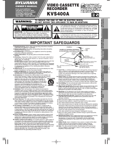 Manual Sylvania KVS400A Video recorder