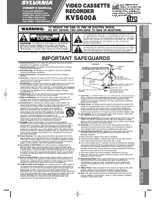 Manual Sylvania KVS600A Video recorder