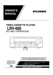 Manual Sylvania LRV-600 Video recorder