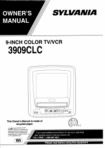 Manual Sylvania 3909CLC Television