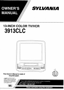 Manual Sylvania 3913CLC Television