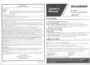 Manual Sylvania 4819LT Television