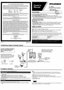 Mode d’emploi Sylvania 4913CLT Téléviseur