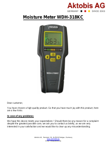 Handleiding Aktobis WDH-318KC Vochtmeter