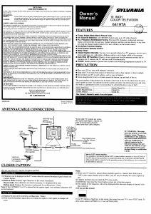 Manual Sylvania 6419TA Television