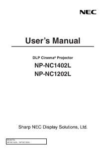 Handleiding Sharp NP-NC1202L Beamer