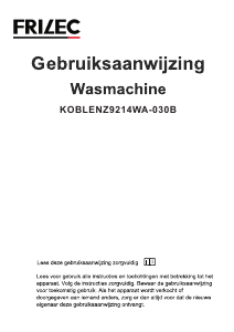 Manual Frilec KOBLENZ9214WA-030B Washing Machine