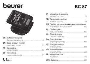 Manual de uso Beurer BC 87 Tensiómetro