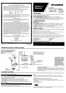 Mode d’emploi Sylvania 6427CTA Téléviseur