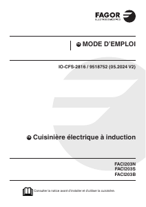 Mode d’emploi Fagor FACI203S Cuisinière