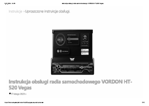 Instrukcja Vordon HT-520 Vegas Radio samochodowe