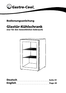 Handleiding Gastro-Cool GCGD155 Koelkast