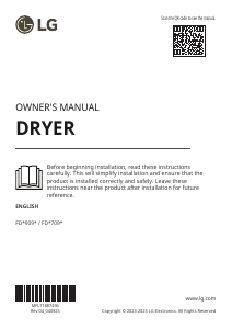 Manual LG FDV909BN Dryer