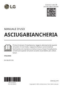 Manuale LG RH18U8AVCW Asciugatrice