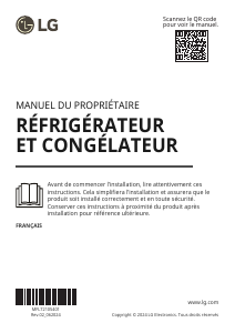 Mode d’emploi LG GML860EPFE Réfrigérateur combiné