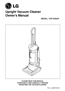Manual LG VUP152NJP Vacuum Cleaner