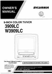 Manual Sylvania W3909LC Television