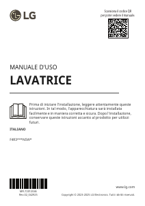 Manuale LG F4R3509NSWB Lavatrice