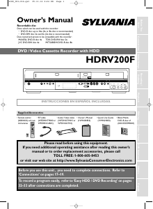 Manual Sylvania HDRV200F DVD-Video Combination