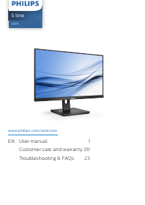 Manual Philips 222S1AE LED Monitor