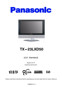 Bedienungsanleitung Panasonic TX-23LXD50 Viera LCD fernseher