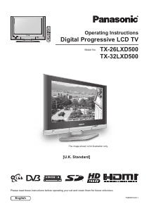 Manual Panasonic TX-32LXD500 Viera LCD Television
