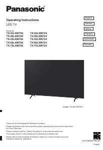 Bedienungsanleitung Panasonic TX-55LXW704 LED fernseher