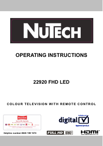 Manual NuTech 22920 FHD LCD Television