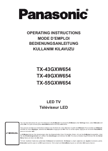 Mode d’emploi Panasonic TX-49GXW654 Téléviseur LED