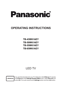 Manual Panasonic TB-65W61AEY LED Television