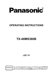 Manual Panasonic TX-40MS360B LED Television