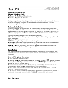 Manual de uso Taylor 5280385SV Báscula de cocina