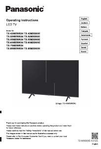 Руководство Panasonic TX-55MX800E LED телевизор
