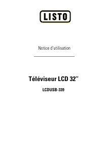 Mode d’emploi Listo LCDUSB-339 Téléviseur LCD