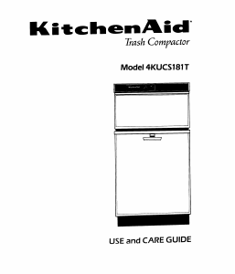 Manual KitchenAid 4KUCS181T Trash Compactor