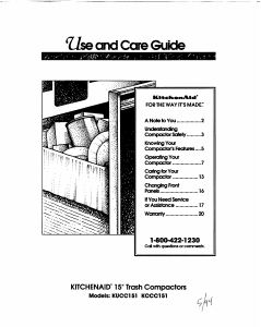 Manual KitchenAid KUCC151 Trash Compactor