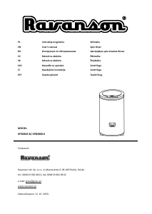Návod Ravanson XPB2800-B Sušička