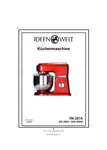 Bedienungsanleitung Ideen Welt FM 201A Standmixer