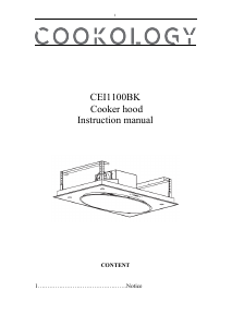 Manual Cookology CEI1100BK Cooker Hood