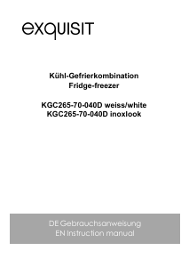 Bedienungsanleitung Exquisit KGC 265-70-040D Kühl-gefrierkombination