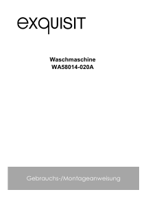 Bedienungsanleitung Exquisit WA 58014-020A Waschmaschine