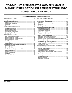 Mode d’emploi Whirlpool WRT108FFDW Réfrigérateur combiné