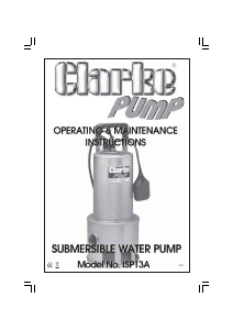 Handleiding Clarke ISP 13A Waterpomp