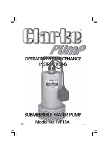 Handleiding Clarke IVP 13A Waterpomp