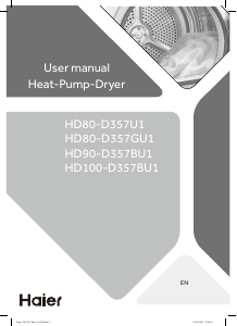 Manual Haier HD90-D357BU1 Dryer