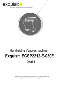 Manual Exquisit EGSP2212-E-030E Dishwasher